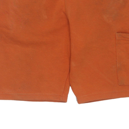Stone Island Mens Orange Cargo Jersey Shorts Size S