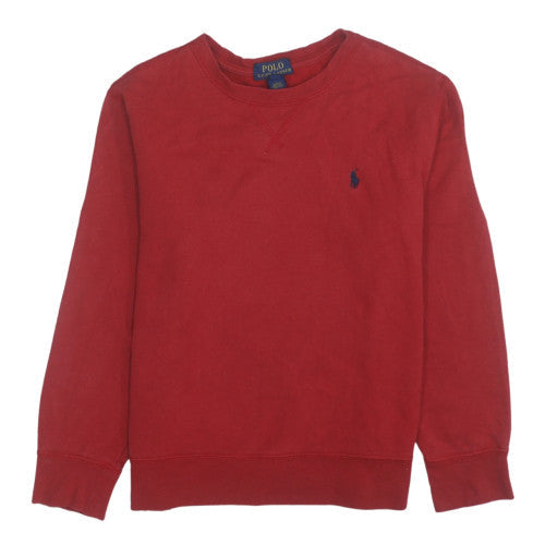 Polo Ralph Lauren Boys Red Crew Neck Cotton Pullover Sweatshirt 10 Years