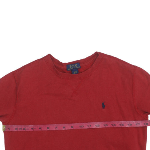 Polo Ralph Lauren Boys Red Crew Neck Cotton Pullover Sweatshirt 10 Years