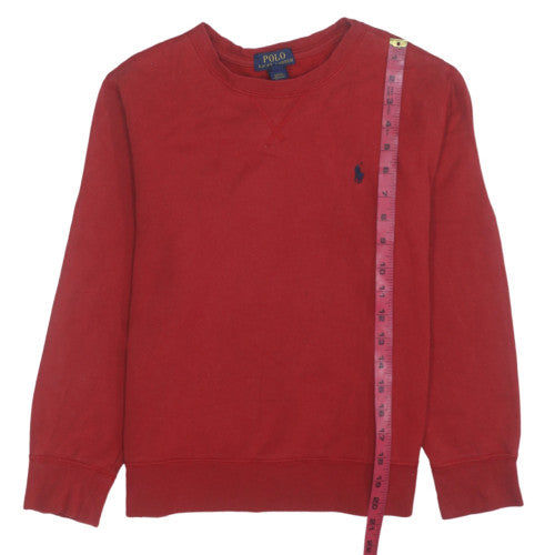 Polo Ralph Lauren Boys Red Crew Neck Cotton Pullover Sweatshirt 10 Years