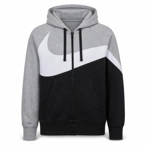 Nike Mens Grey Full Zip Hoodie M Sports Fleece Sweatshirt