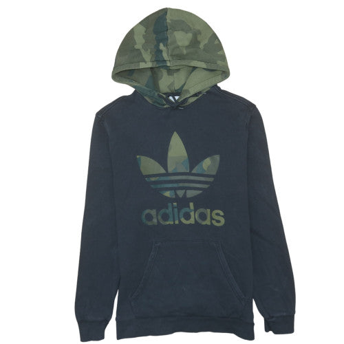 Adidas Mens Black Camouflage Hooded Pullover Sweatshirt M