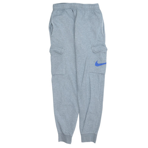 Nike Men's Grey Fleece Cargo Jogger Trousers Size S