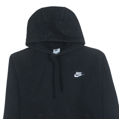 Nike Mens Black Pullover Hoodie M Fleece Lined Classic Logo