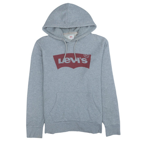 Levi's Men's Grey Pullover Hoodie M Regular Fit Logo Fleece