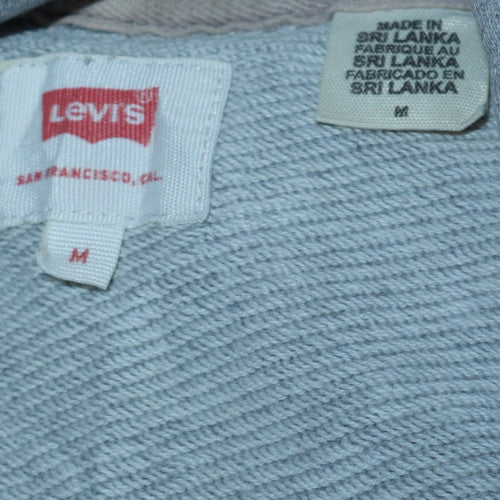 Levi's Men's Grey Pullover Hoodie M Regular Fit Logo Fleece