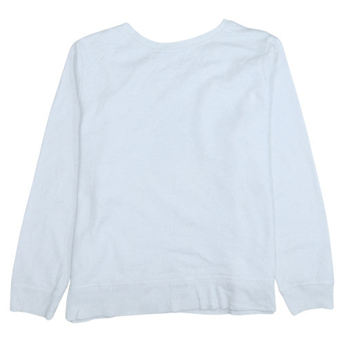 GAP Womens White XL Pullover Sweatshirt Glitter Logo Cotton Blend