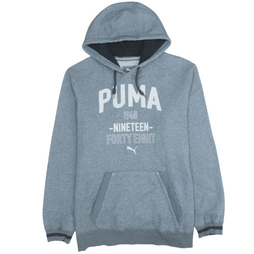 Puma Men's Grey Pullover Hoodie 2XL Fleece Sports Sweatshirt