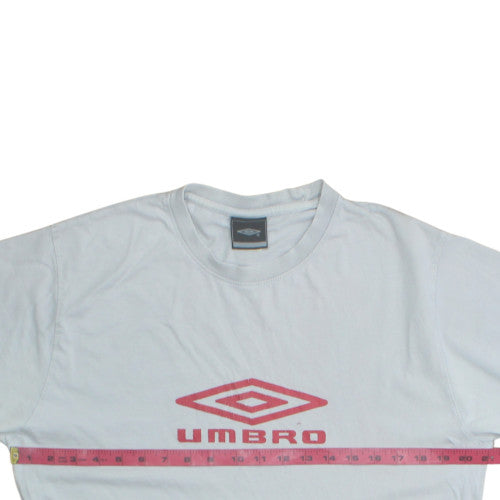 Umbro Men's White Cotton Short Sleeve Sports T-Shirt M
