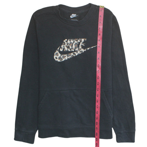Nike Womens Black Leopard Logo Sweatshirt XL Standard Fit