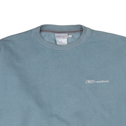 Reebok Men's Blue Pullover Sweatshirt Size L Crew Neck Fleece