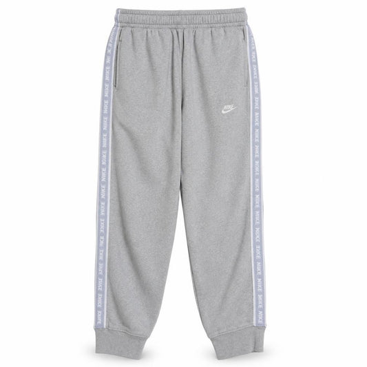 Front view of Nike Men's Grey Jogger Trousers M Fleece Elastic Waist Tapered Fit