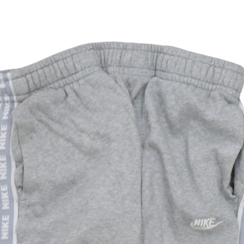 Nike Men's Grey Jogger Trousers M Fleece Elastic Waist Tapered Fit