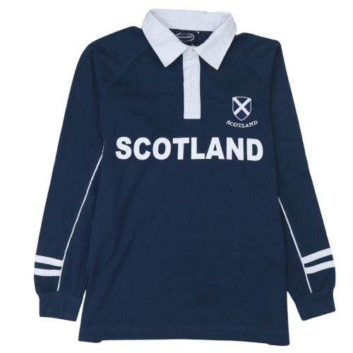 Scotland Men's Blue Collared Rugby Style Sweatshirt S
