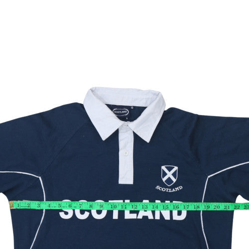 Scotland Men's Blue Collared Rugby Style Sweatshirt S
