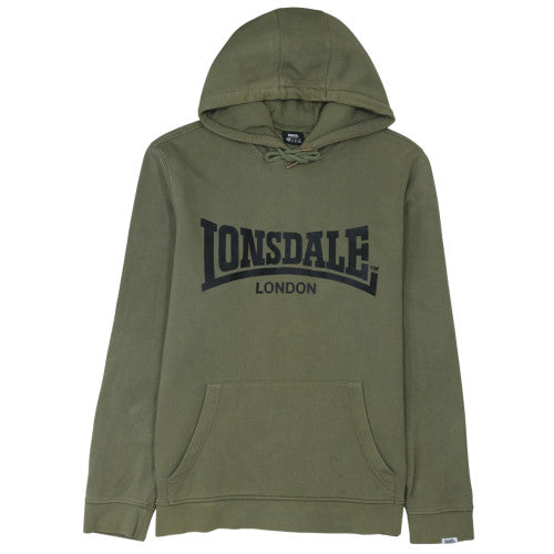 Lonsdale Men's Green Pullover Hoodie 2XL Regular Fit Logo Fleece