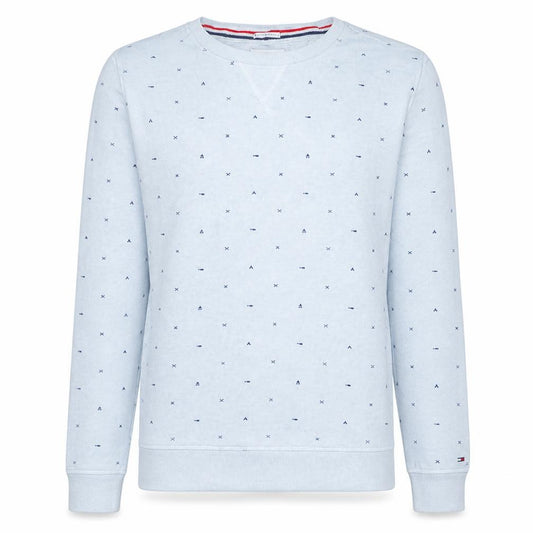 Front view of Tommy Hilfiger Men’s Grey Logo Pullover Sweatshirt, size M