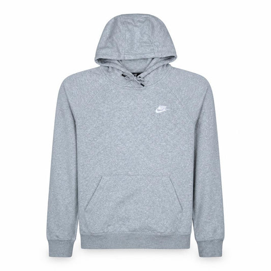Front view of Nike Men's Grey Pullover Hoodie M Fleece Logo Lightweight