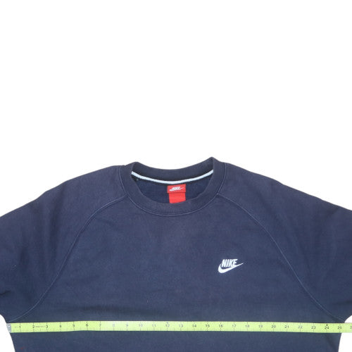 Nike Men's Navy Blue XL Crew Neck Sweatshirt Fleece Cotton Blend