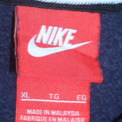 Nike Men's Navy Blue XL Crew Neck Sweatshirt Fleece Cotton Blend