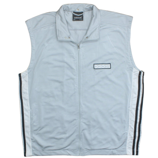 Adidas Mens Grey Full Zip Sports Waistcoat M 40in Retro Bodywarmer