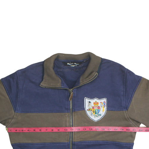 Canterbury Men's Blue Bomber Jacket M Full Zip Embroidered Crest Cotton