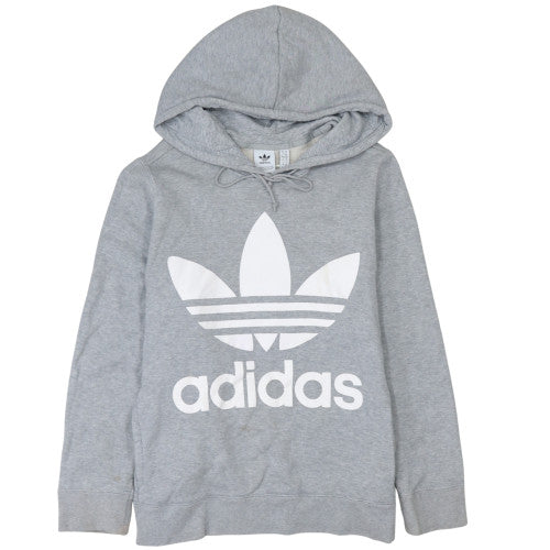 Adidas Mens Grey Medium Pullover Hoodie with Logo Sports Style