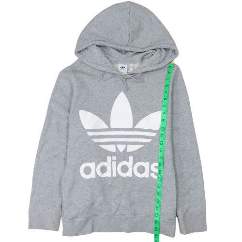 Adidas Mens Grey Medium Pullover Hoodie with Logo Sports Style