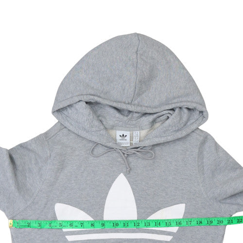 Adidas Mens Grey Medium Pullover Hoodie with Logo Sports Style