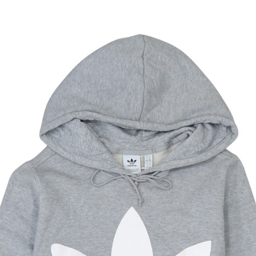 Adidas Mens Grey Medium Pullover Hoodie with Logo Sports Style