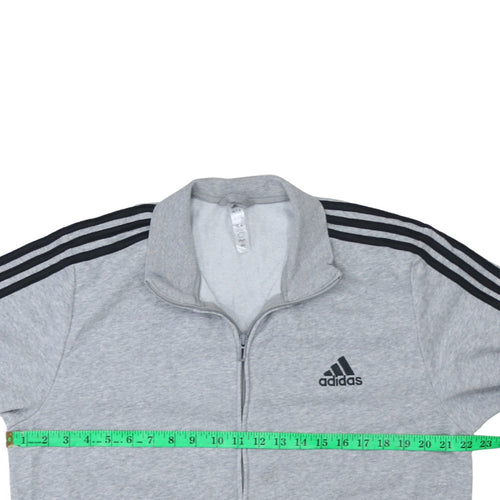 Adidas Men's Grey Full Zip Sports Sweatshirt Size L