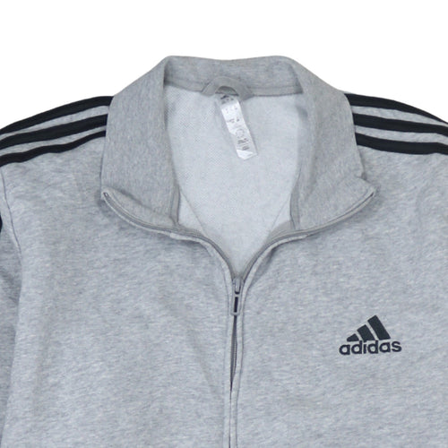 Adidas Men's Grey Full Zip Sports Sweatshirt Size L