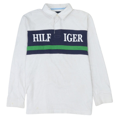 Tommy Hilfiger Teens White XL Collared Pullover Sweatshirt