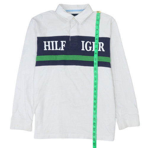 Tommy Hilfiger Teens White XL Collared Pullover Sweatshirt