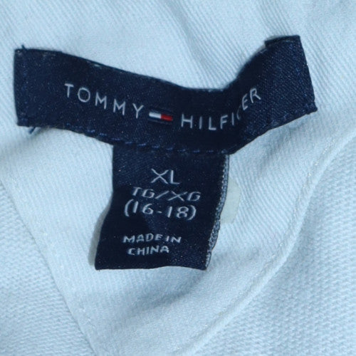 Tommy Hilfiger Teens White XL Collared Pullover Sweatshirt
