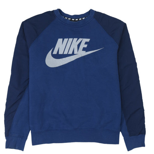 Nike Men's Blue Logo Crew Neck Pullover Sweatshirt Size L