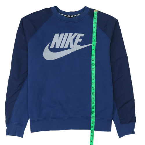 Nike Men's Blue Logo Crew Neck Pullover Sweatshirt Size L