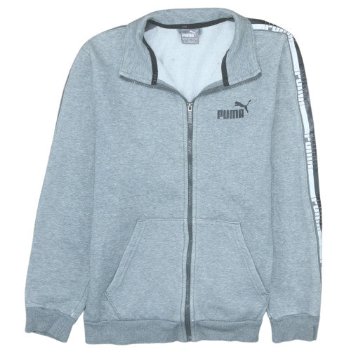 Puma Men's Grey Full Zip Fleece Sweatshirt Jacket Size S