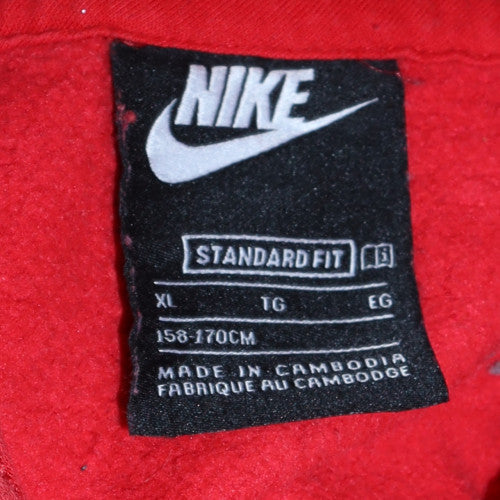 Nike Womens Red Pullover Hoodie Size 14 Cotton Blend Standard Fit