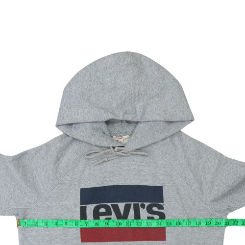 Levi's Men's Grey Pullover Hoodie Medium Graphic Logo Sweatshirt