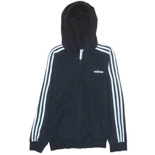 Adidas Womens Black Full Zip Hoodie L 16-18 Hooded Sweatshirt