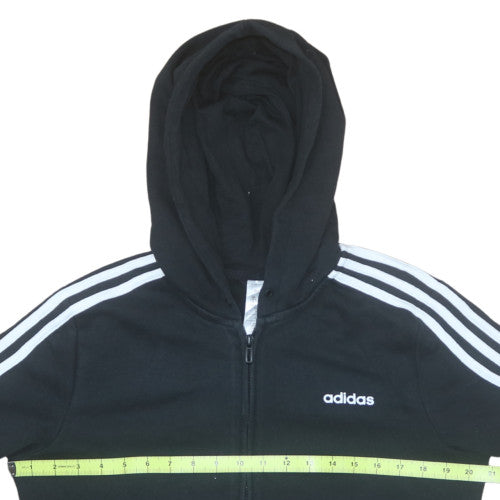 Adidas Womens Black Full Zip Hoodie L 16-18 Hooded Sweatshirt