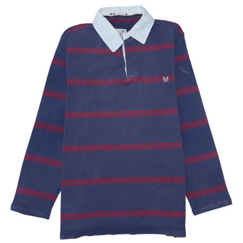 Crew Clothing Co Women Navy Stripe Cotton Pullover Sweatshirt L