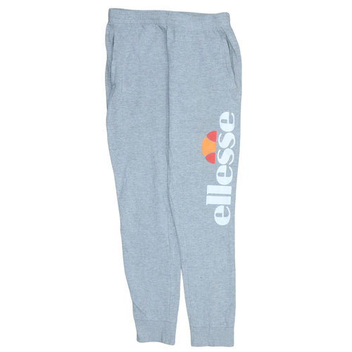 Ellesse Men Grey Jogger Trousers Regular Fit Cotton Blend
