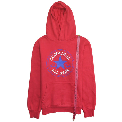 Converse Teens Red Hoodie All Star Logo Pullover 13-15 Yrs
