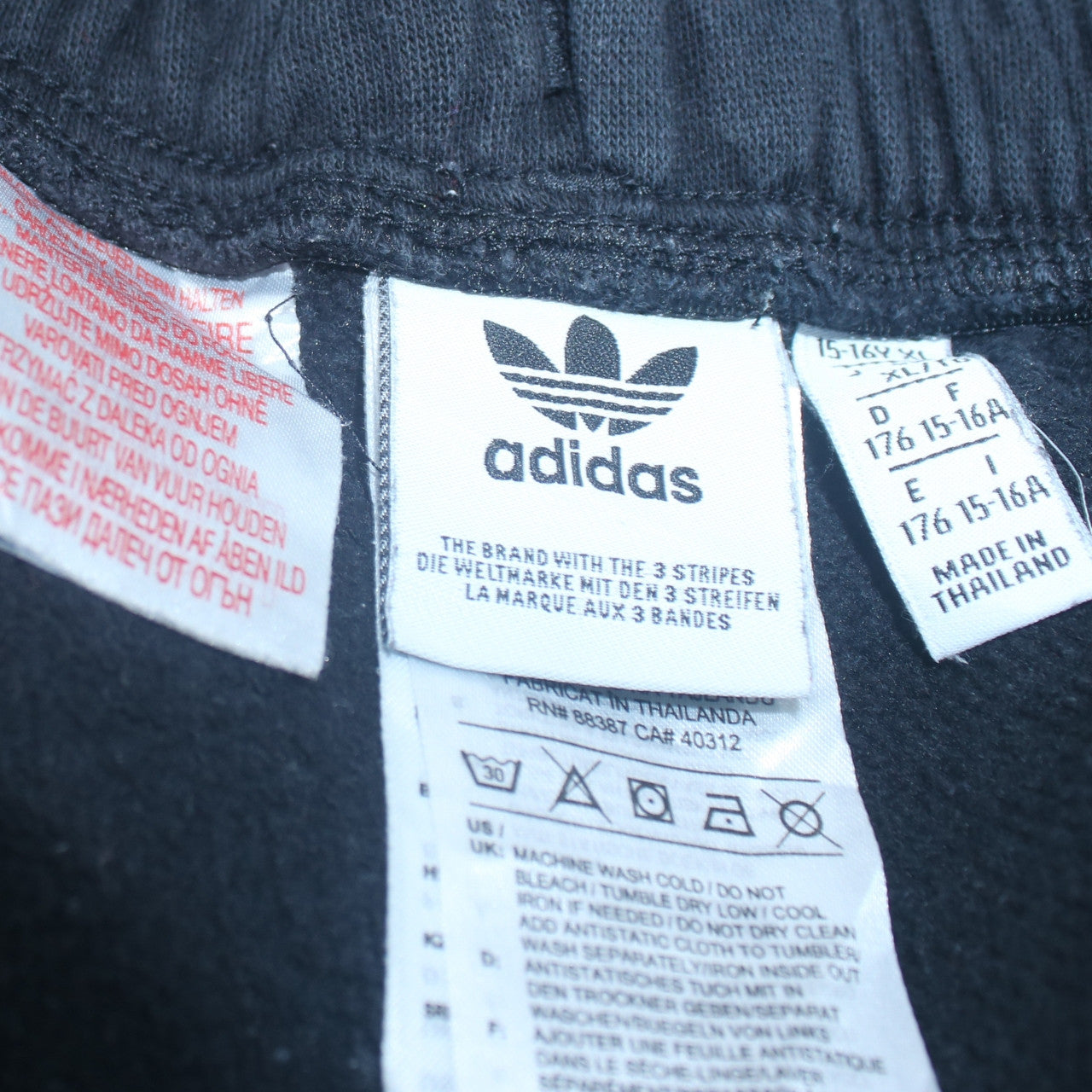 Adidas Girls Black Jogger Sweatpants 15-16 Years Cotton Blend Fleece