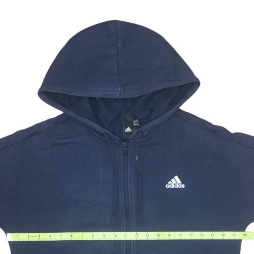 Adidas Womens Navy Pink Full Zip Hoodie Size L Hooded Sweatshirt