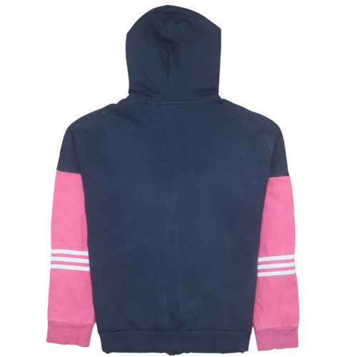 Adidas Womens Navy Pink Full Zip Hoodie Size L Hooded Sweatshirt