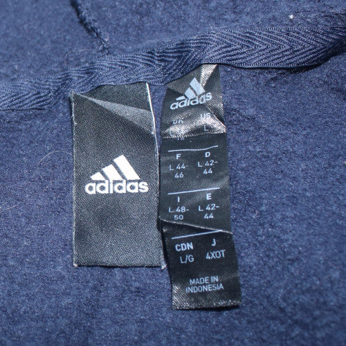 Adidas Womens Navy Pink Full Zip Hoodie Size L Hooded Sweatshirt