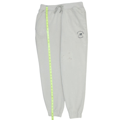 New Balance Men Grey Jogger Sweatpants M Regular Fit Fleece Trousers
